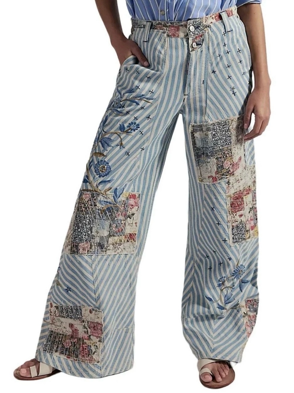 FREE PEOPLE Runyon Patched Craft Pants Women's Size - 4 - West Ridge